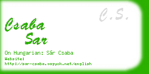 csaba sar business card
